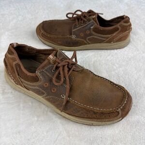 Clarks Armada English Oxford Mens 9.5 Brown Leather Boat Shoes Rugged Dadcore